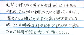 実家の押入れの奥から金庫が出て来たのですが、古いうえに鍵がなくて困っていました。